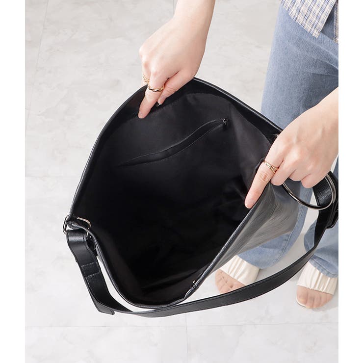 リング付きレザー調ビッグショルダーバッグ レディース 女性 | レースレディース  | 詳細画像16 