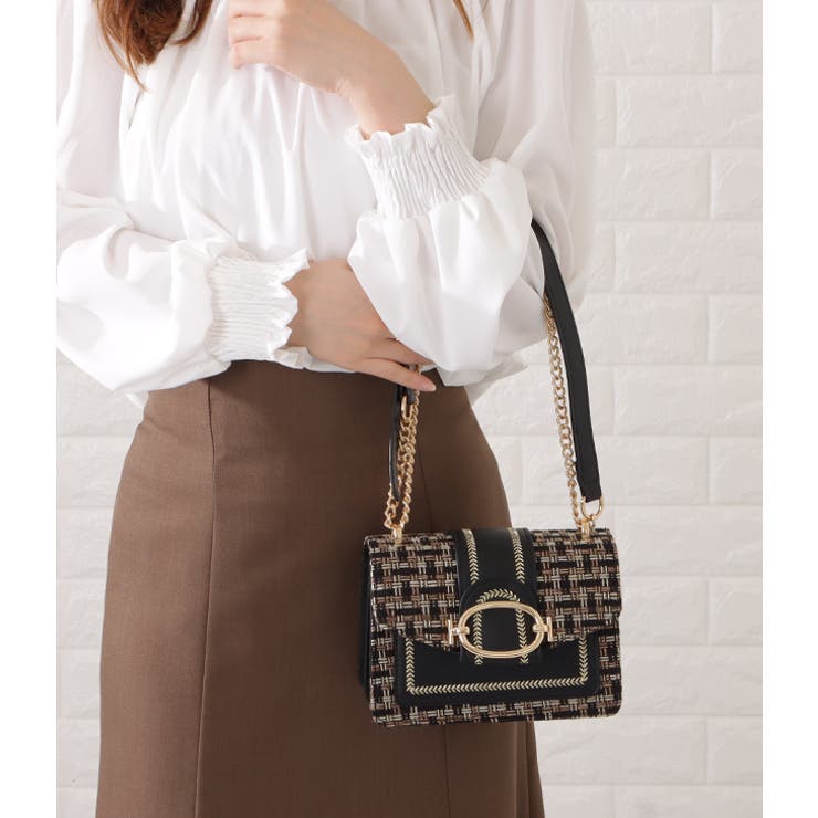 ミックスカラー異素材チェーンショルダーバッグ レディース 女性 | レースレディース  | 詳細画像6 