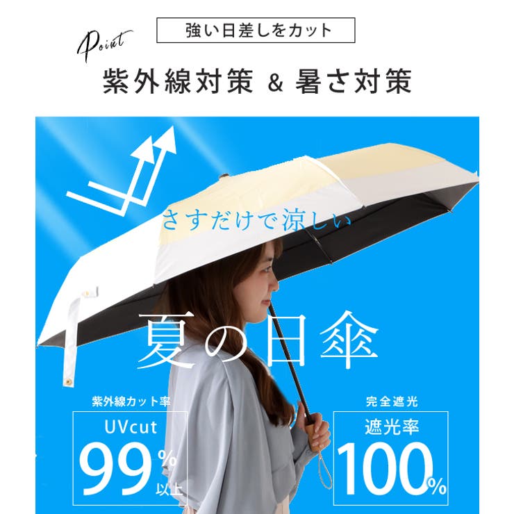 バイカラー晴雨兼用折りたたみ傘 レディース アンブレラ | レースレディース  | 詳細画像3 