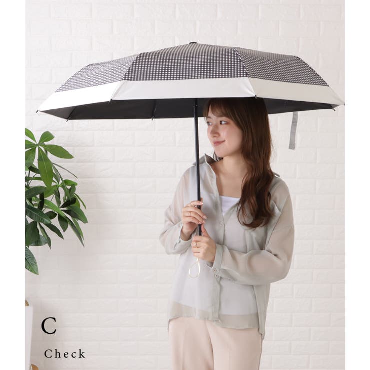 ツートーン晴雨兼用折りたたみ傘 レディース アンブレラ | レースレディース  | 詳細画像17 