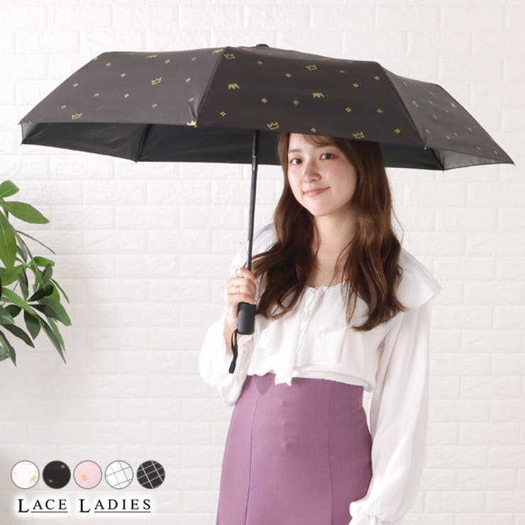 晴雨兼用ワンタッチ折りたたみ傘 レディース アンブレラ | レースレディース  | 詳細画像1 