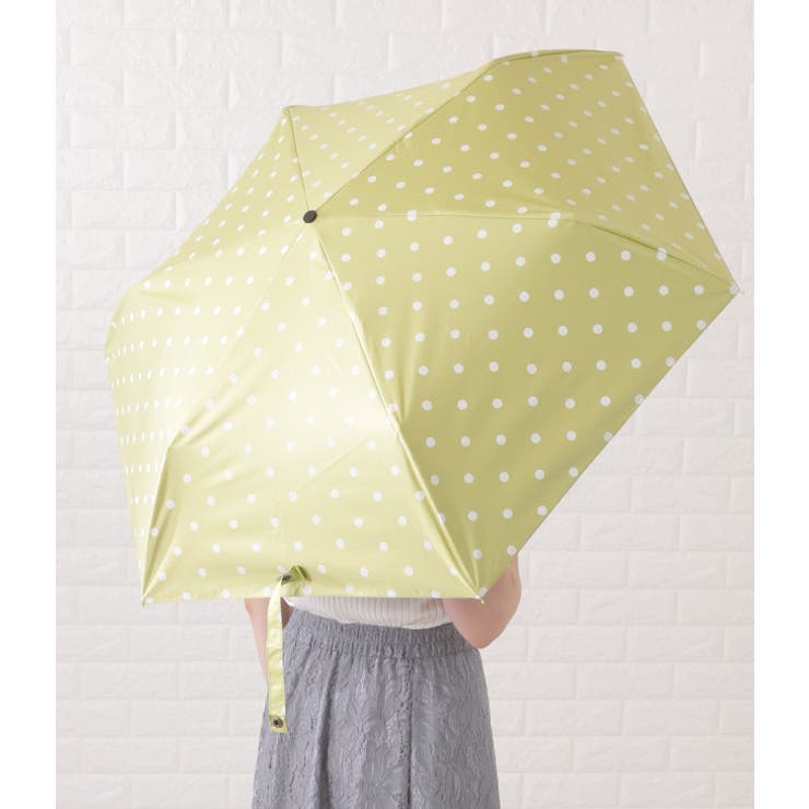 晴雨兼用ドット柄U型ハンドル折りたたみ傘 レディース アンブレラ | レースレディース  | 詳細画像17 