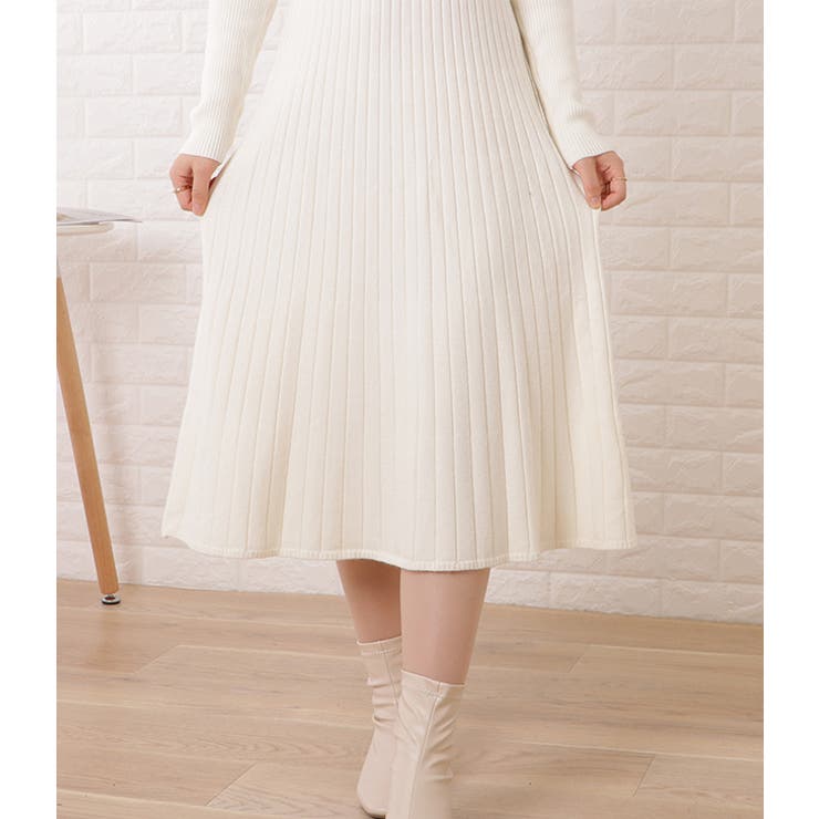 プチハイネックリブニットカットアウトワンピース 女性 レディース | レースレディース  | 詳細画像20 