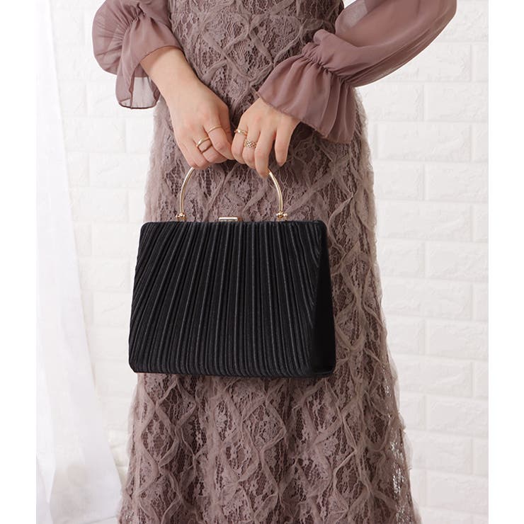 スクエア型プリーツメタリックハンドバッグ 女性 レディース | レースレディース  | 詳細画像13 