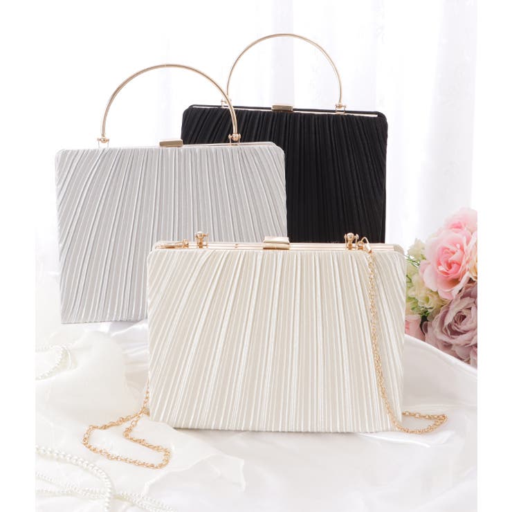 スクエア型プリーツメタリックハンドバッグ 女性 レディース | レースレディース  | 詳細画像2 