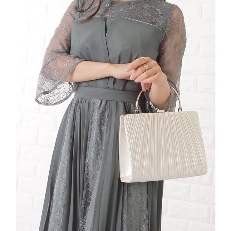 スクエア型プリーツメタリックハンドバッグ 女性 レディース | レースレディース  | 詳細画像6 