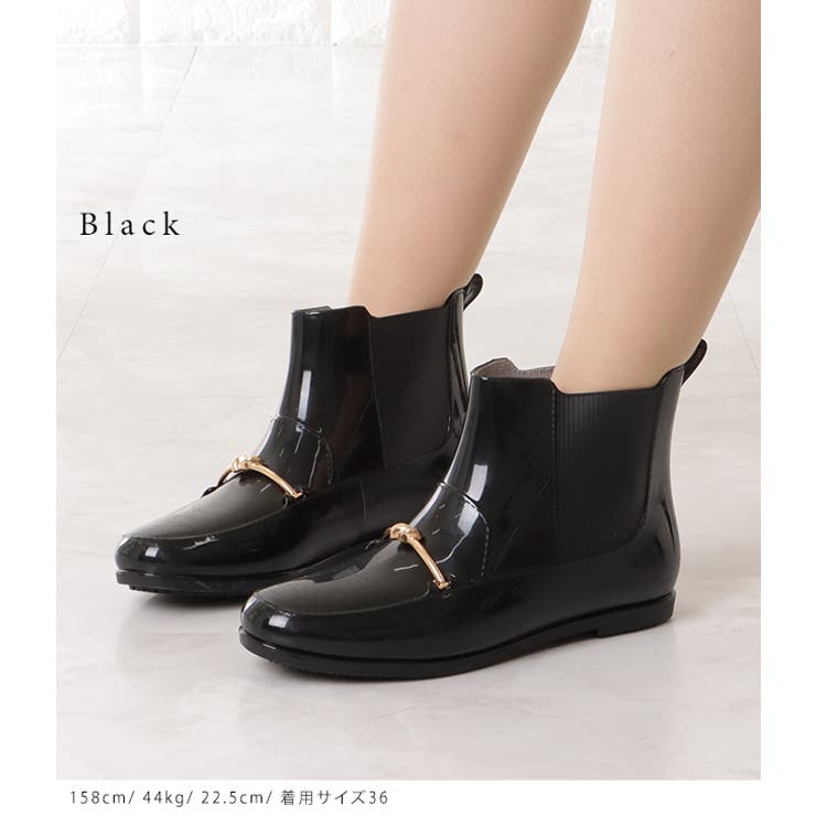 バックル付きローファー風レインブーツ 女性 レディース | レースレディース  | 詳細画像3 