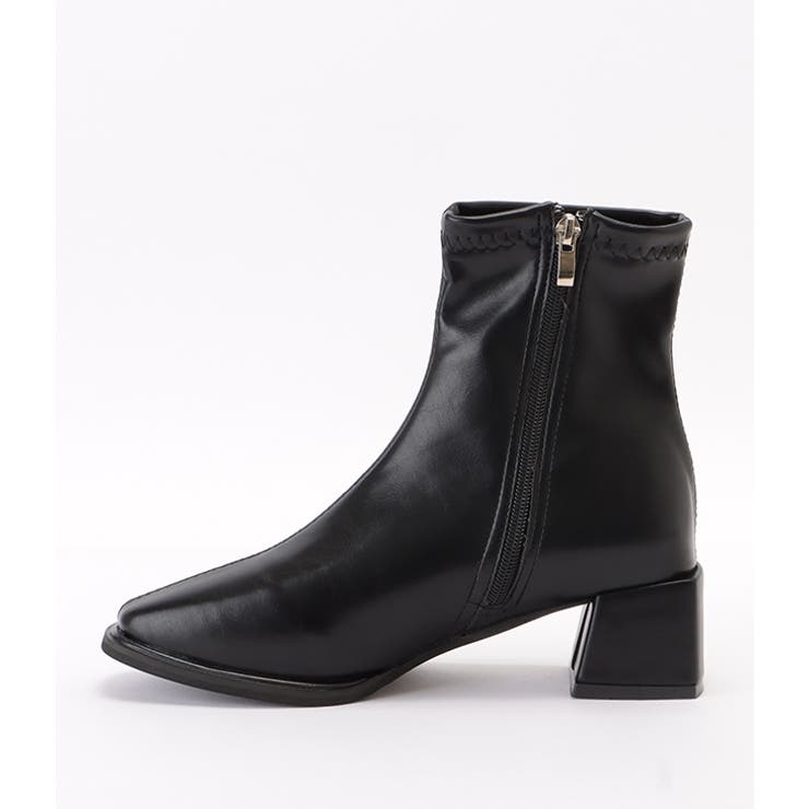 レザー調スクエアチャンキーショートブーツ 女性 レディース | レースレディース  | 詳細画像18 