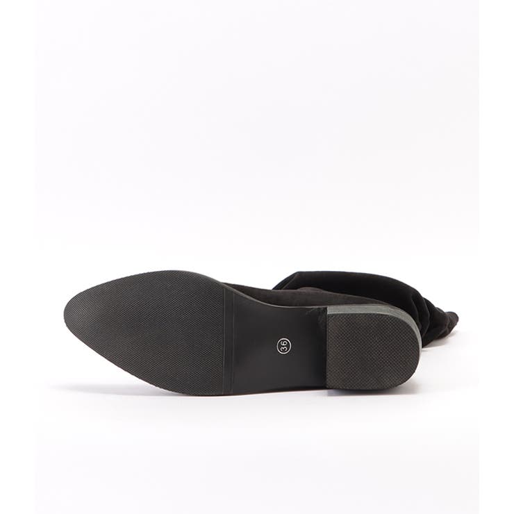 スエード調ウエスタンくしゅくしゅロングブーツ 女性 レディース[品番