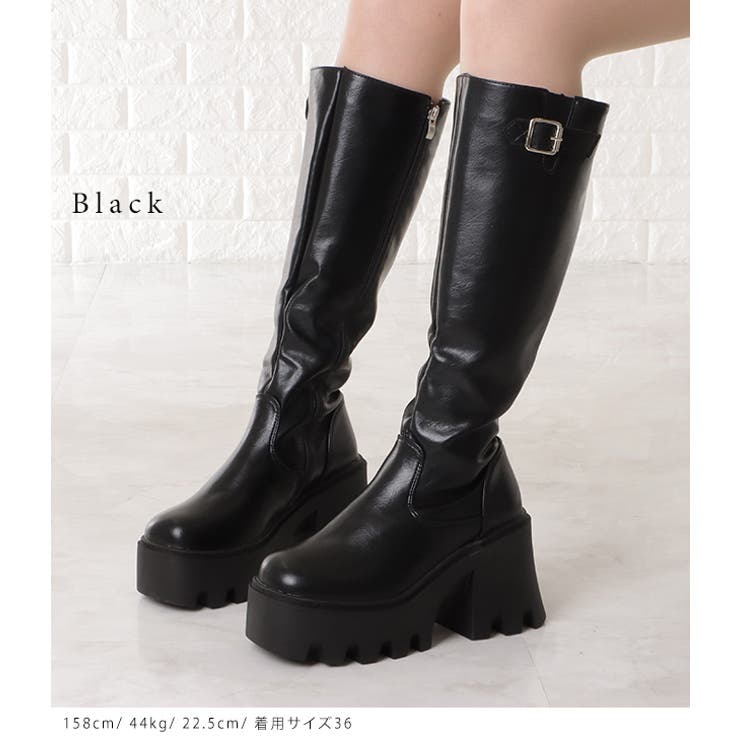 サイドジップ厚底ジョッキーブーツ 女性 レディース[品番：LCLW0004181]｜レースレディース  （レースレディース）のレディースファッション通販｜SHOPLIST（ショップリスト）