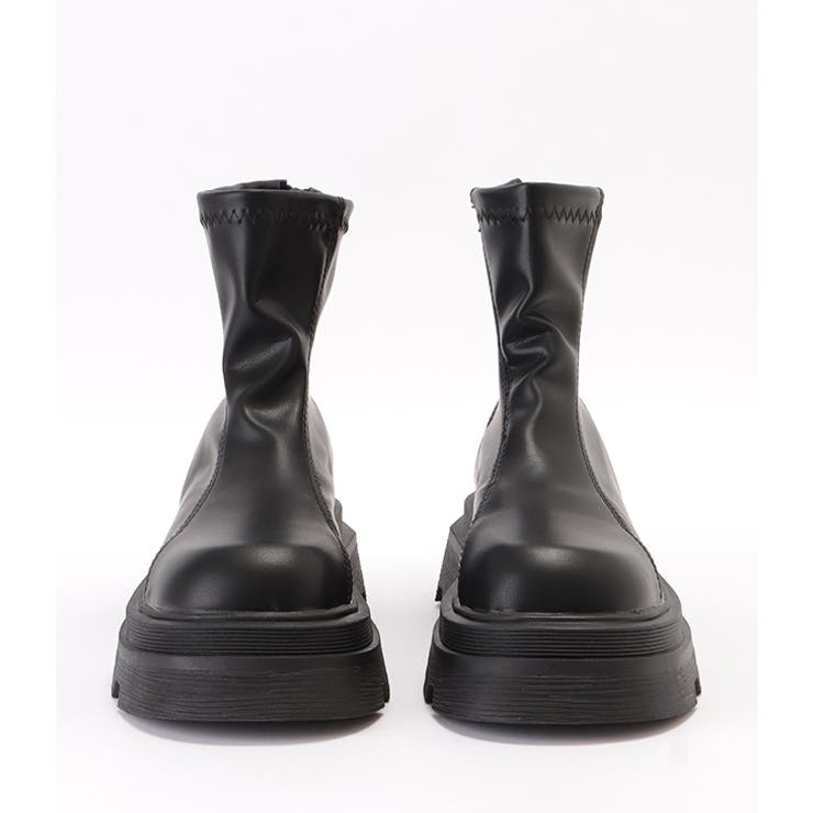 レザー調角ソールボリュームショートブーツ 女性 レディース | レースレディース  | 詳細画像14 