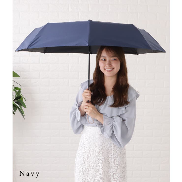 晴雨兼用ベーシックウッド折りたたみ傘 レディース アンブレラ