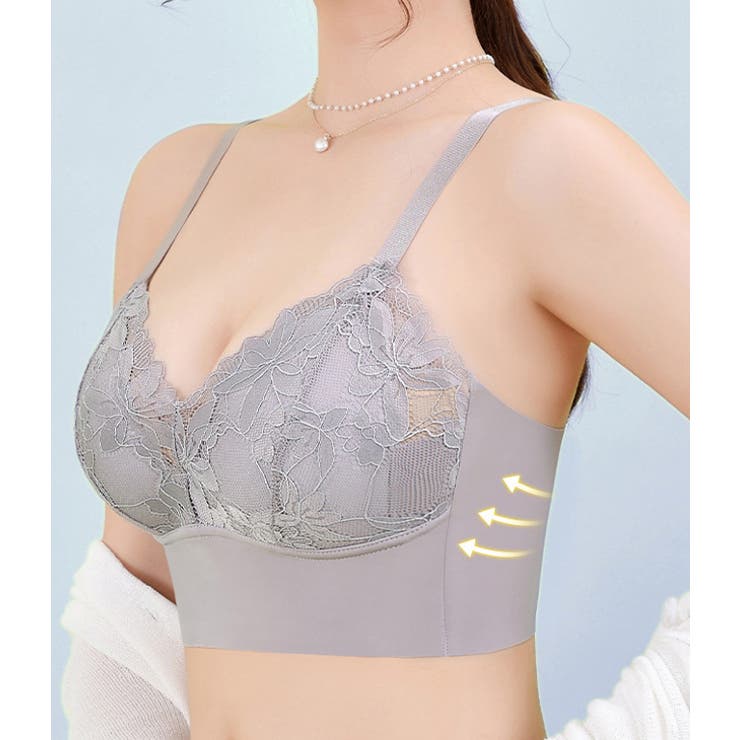 花柄レースワイヤレスブラジャー レディース ハーフトップ | レースレディース  | 詳細画像12 