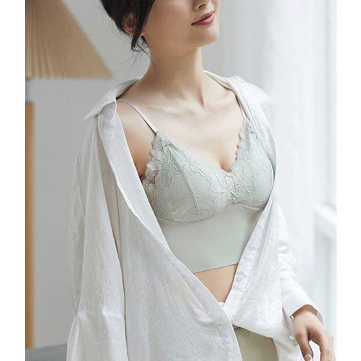 花柄レースワイヤレスブラジャー レディース ハーフトップ | レースレディース  | 詳細画像14 