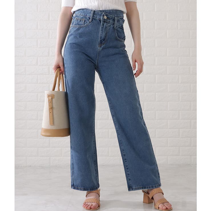 ハイウエストレイヤードワイドデニムパンツ 女性 レディース | レースレディース  | 詳細画像10 