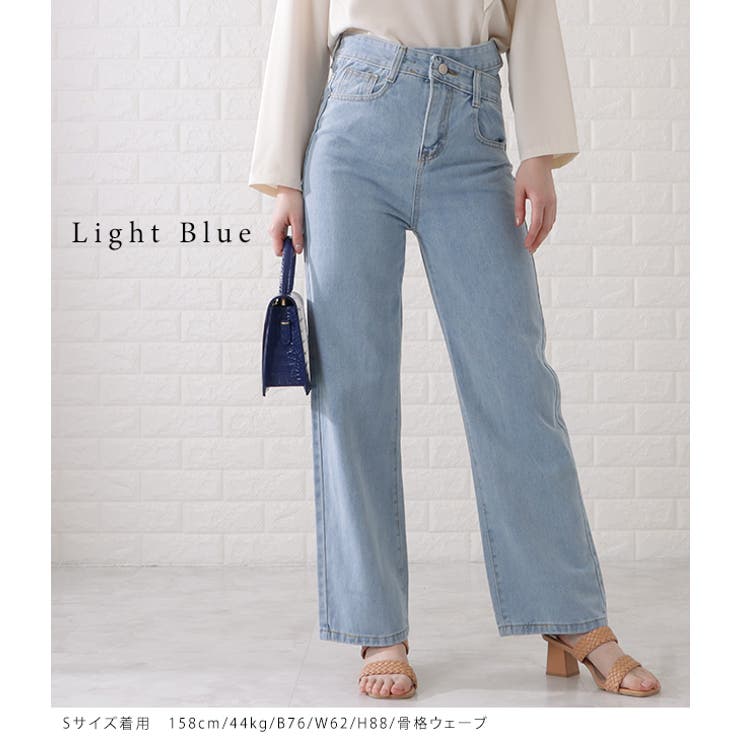 ハイウエストレイヤードワイドデニムパンツ 女性 レディース | レースレディース  | 詳細画像12 