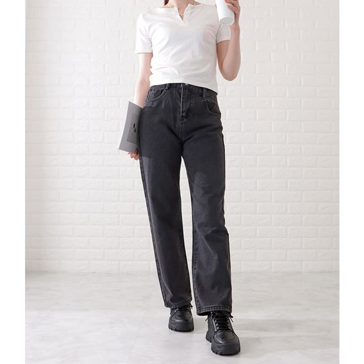 ハイウエストレイヤードワイドデニムパンツ 女性 レディース | レースレディース  | 詳細画像5 