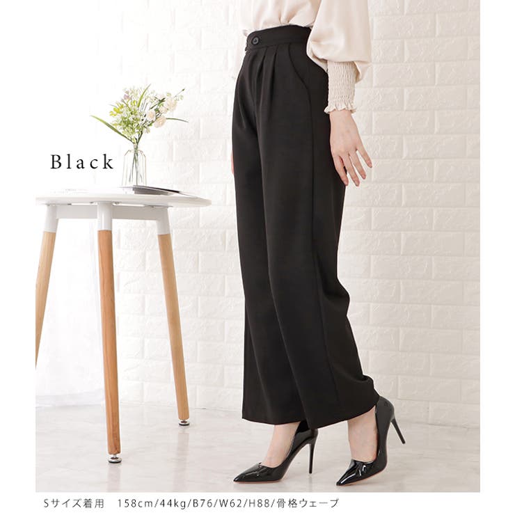 ハイウエストアシンメトリーとろみタックパンツ 女性 レディース | レースレディース  | 詳細画像3 