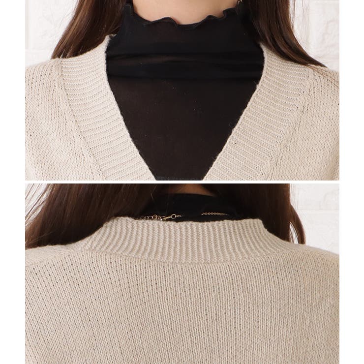 アーガイル柄Vネックゆるニットカーディガン 女性 レディース | レースレディース  | 詳細画像17 