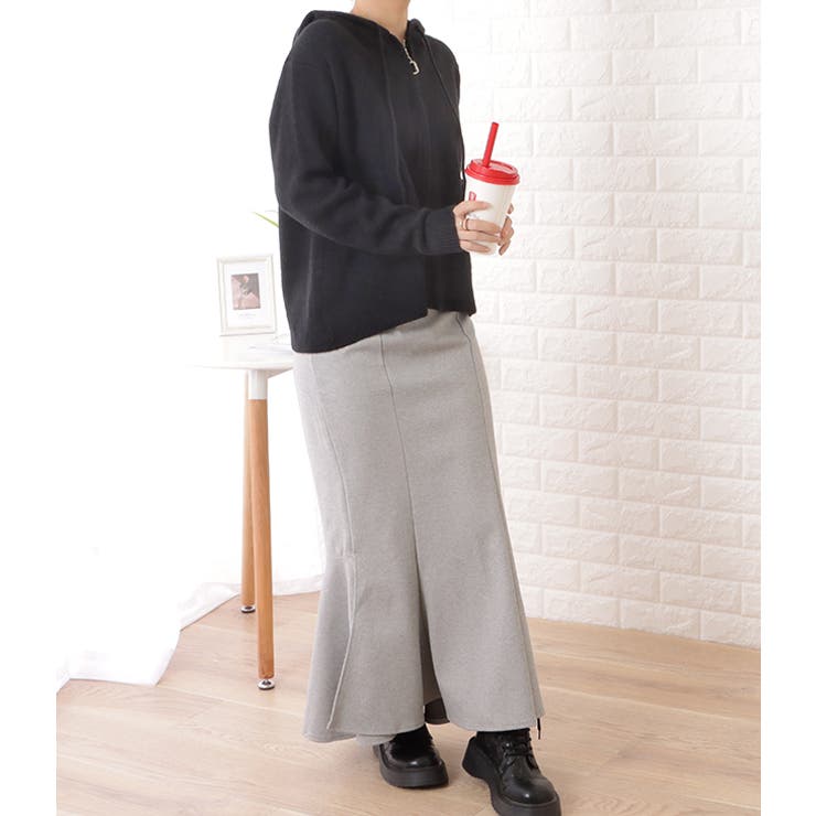 フード付コンパクトゆるニットジップパーカー 女性 レディース | レースレディース  | 詳細画像5 