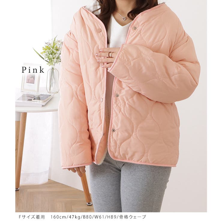 リバーシブルノーカラーキルティングジャケット 女性 レディース[品番：LCLW0004436]｜レースレディース  （レースレディース）のレディースファッション通販｜SHOPLIST（ショップリスト）