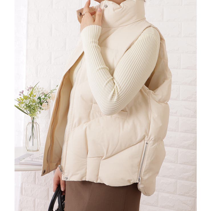 スタンドカラージップアップキルティングベスト 女性 レディース | レースレディース  | 詳細画像11 