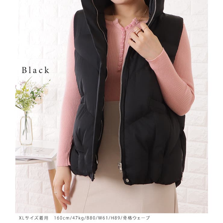 スタンドカラージップアップキルティングベスト 女性 レディース | レースレディース  | 詳細画像3 