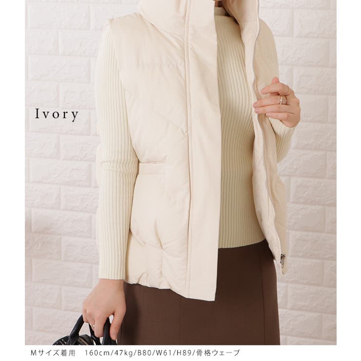 スタンドカラージップアップキルティングベスト 女性 レディース | レースレディース  | 詳細画像9 