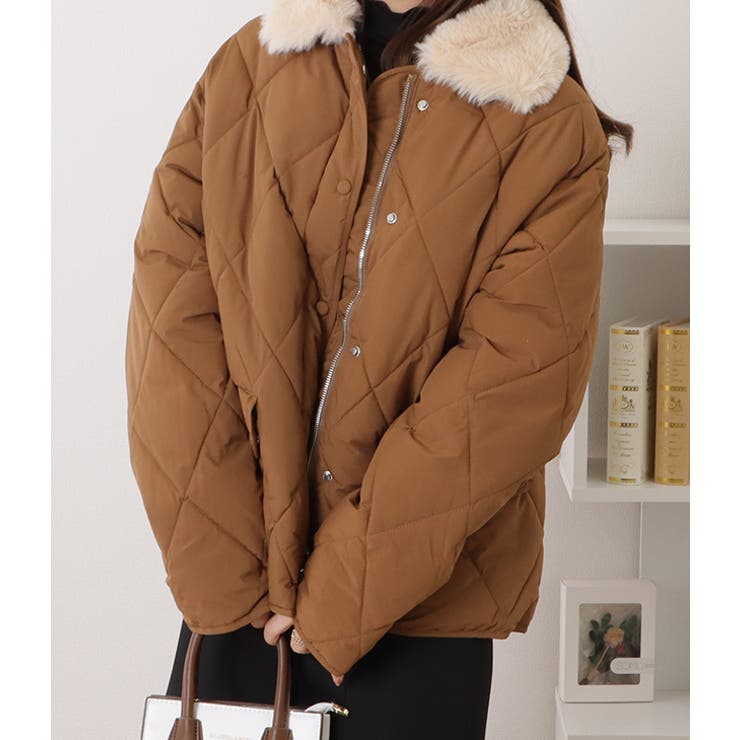 ファーカラー中綿キルティングジャケット 女性 レディース[品番：LCLW0004442]｜レースレディース  （レースレディース）のレディースファッション通販｜SHOPLIST（ショップリスト）