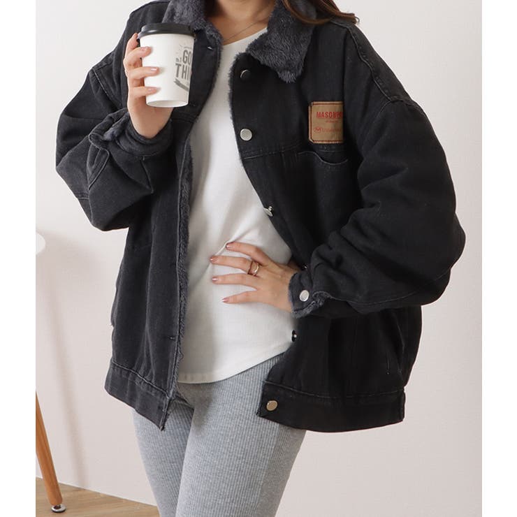 オーバーサイズファー付きデニムジャケット 女性 レディース[品番：LCLW0004443]｜レースレディース （レース レディース）のレディースファッション通販｜SHOPLIST（ショップリスト）