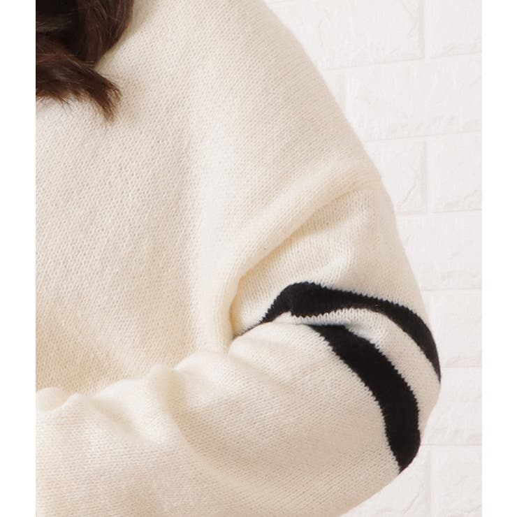 配色ラインVネックスクールカーディガン 女性 レディース | レースレディース  | 詳細画像13 