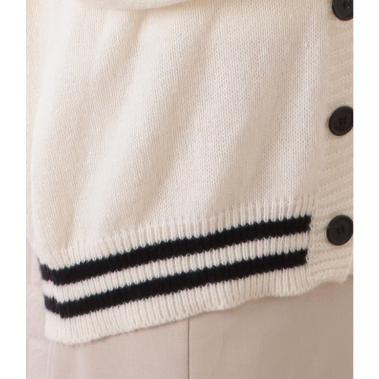 配色ラインVネックスクールカーディガン 女性 レディース | レースレディース  | 詳細画像15 