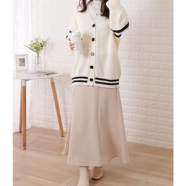 配色ラインVネックスクールカーディガン 女性 レディース | レースレディース  | 詳細画像4 