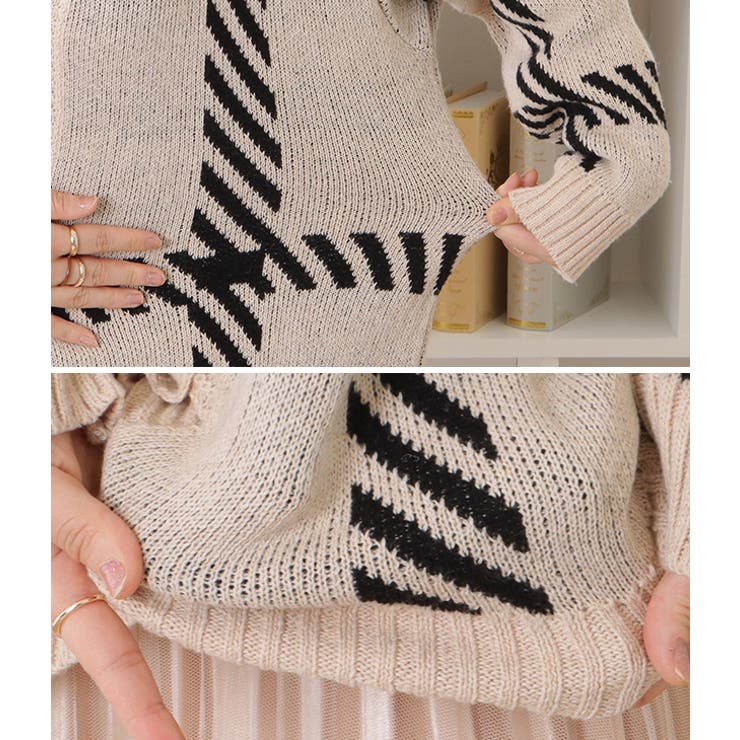 チェック柄オーバーサイズニットカーディガン 女性 レディース | レースレディース  | 詳細画像19 