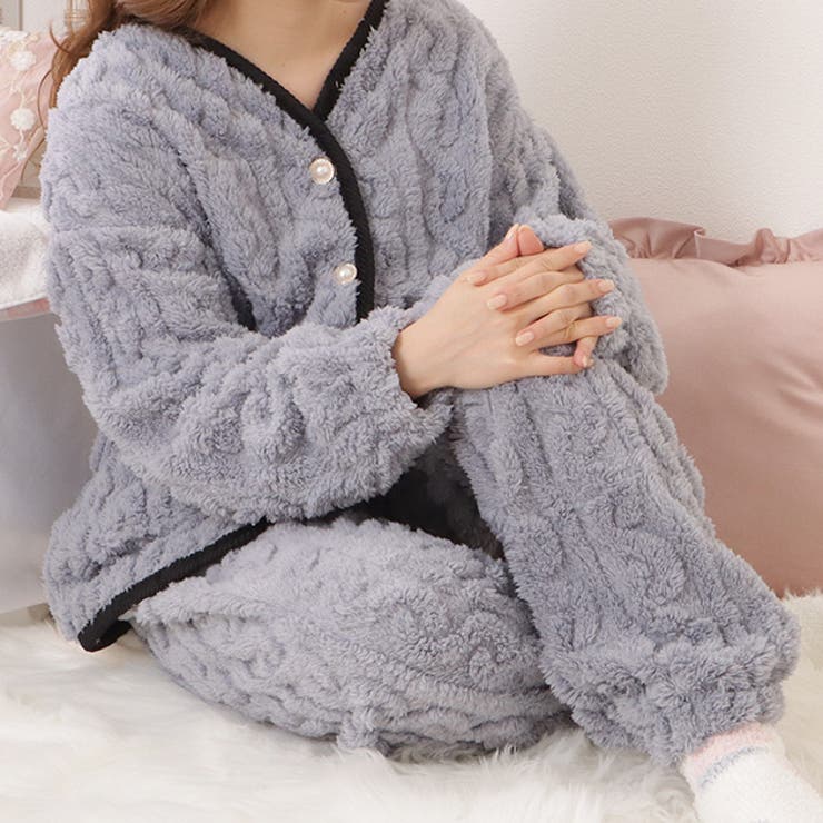 パールボタンケーブル柄ふわもこルームセット 女性 レディース | レースレディース  | 詳細画像1 