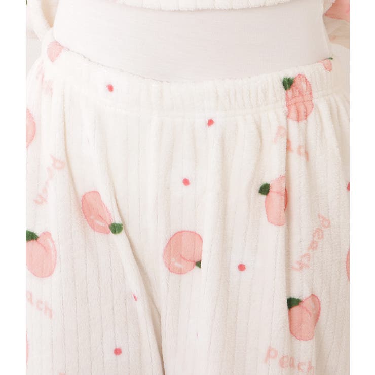 ピーチ柄フランネルストライプかぶりルームウエア 女性 レディース | レースレディース  | 詳細画像18 