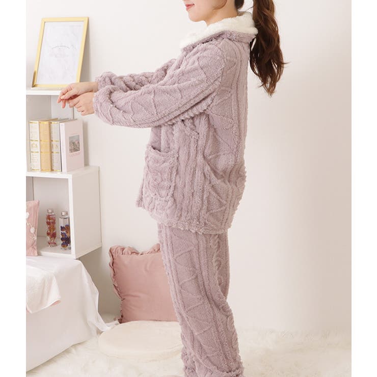 立体ウエーブフランネル配色マタニティルームウエア 女性 レディース | レースレディース  | 詳細画像14 