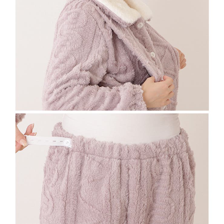 立体ウエーブフランネル配色マタニティルームウエア 女性 レディース | レースレディース  | 詳細画像17 