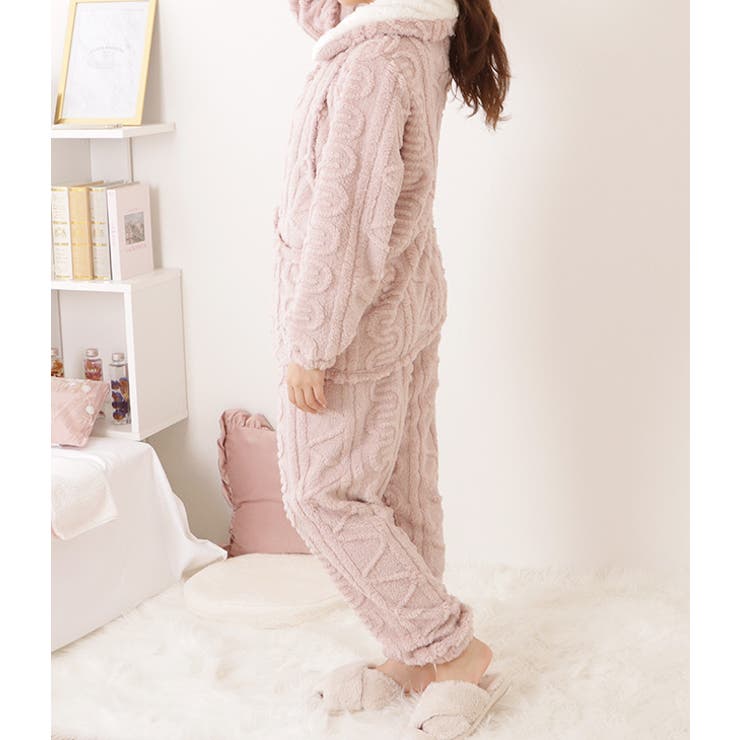 立体ウエーブフランネル配色マタニティルームウエア 女性 レディース | レースレディース  | 詳細画像4 