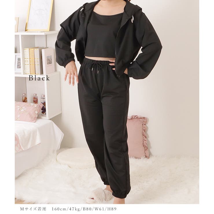 キャミソール×イージーボトム×パーカーリラクシーセット 女性 レディース | レースレディース  | 詳細画像12 