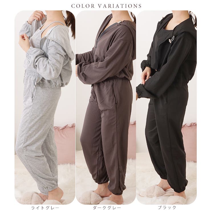 キャミソール×イージーボトム×パーカーリラクシーセット 女性 レディース | レースレディース  | 詳細画像2 