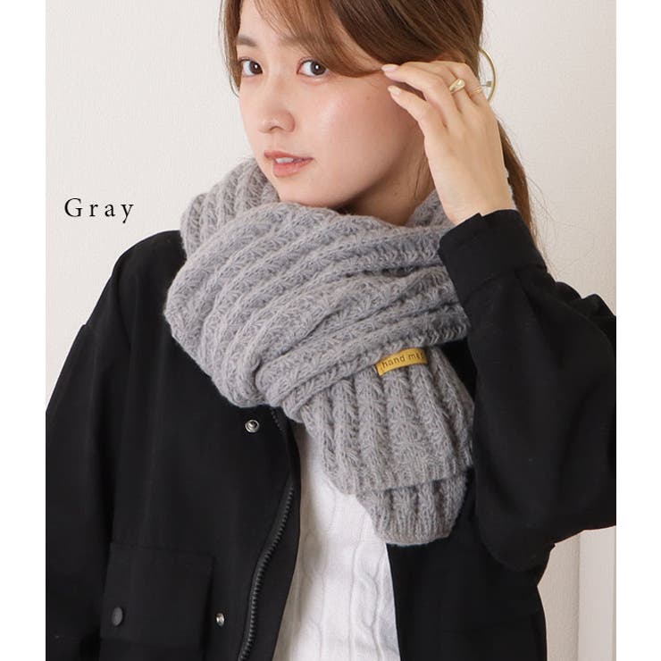 新品未使用ピヌエ トライカラーニットマフラー（IVORY） 2025年最新