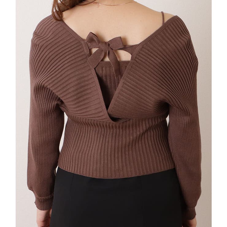 フェイクレイヤードコンパクトリブニットプルオーバー 女性 レディース | レースレディース  | 詳細画像9 