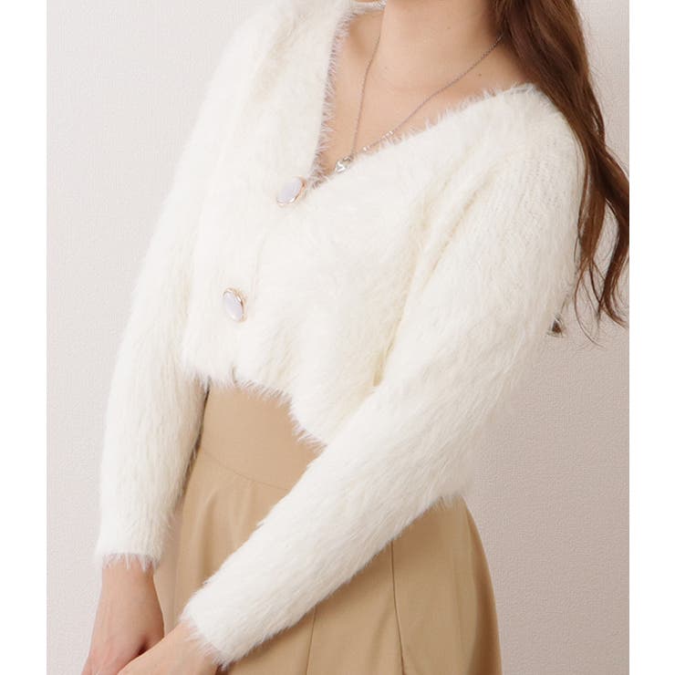 ビッグボタンコンパクトシャギーニットカーディガン 女性 レディース | レースレディース  | 詳細画像11 