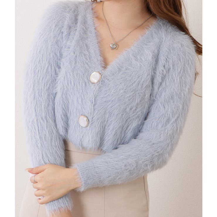 ビッグボタンコンパクトシャギーニットカーディガン 女性 レディース | レースレディース  | 詳細画像16 