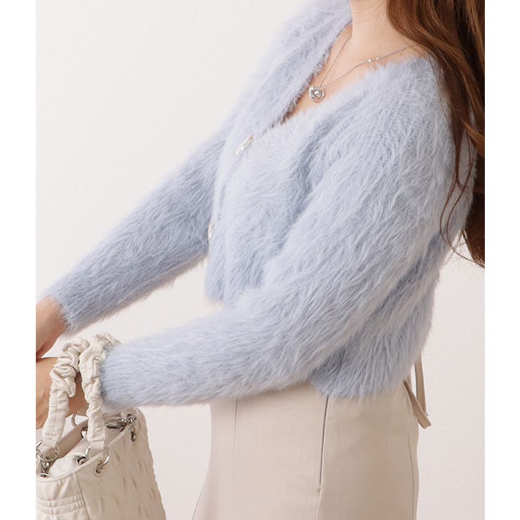 ビッグボタンコンパクトシャギーニットカーディガン 女性 レディース | レースレディース  | 詳細画像17 