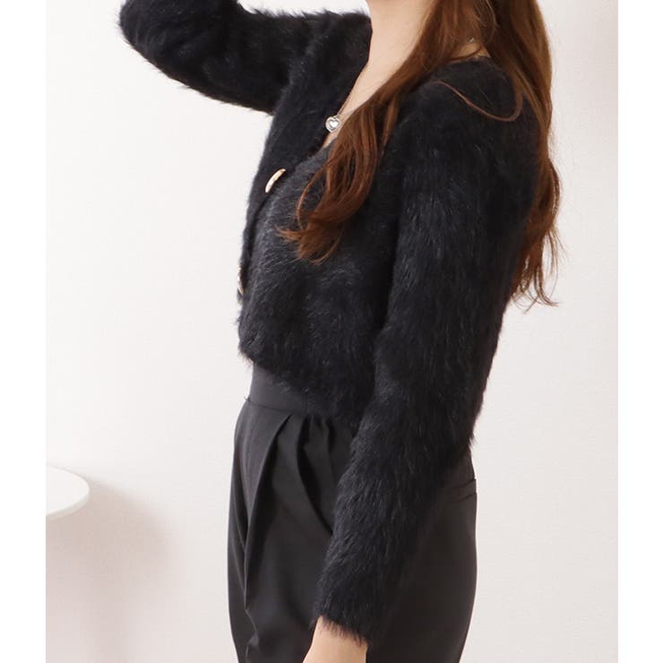 ビッグボタンコンパクトシャギーニットカーディガン 女性 レディース | レースレディース  | 詳細画像6 