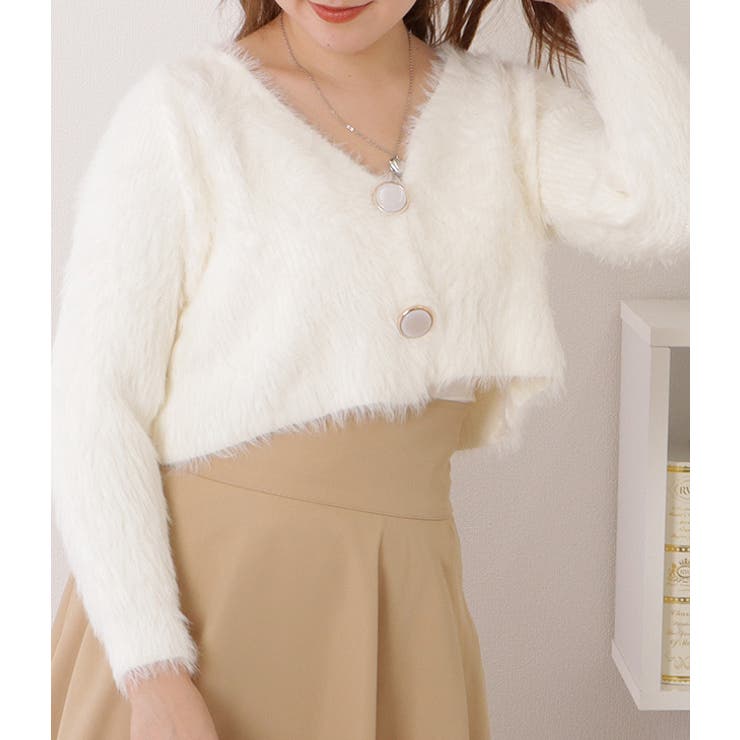 ビッグボタンコンパクトシャギーニットカーディガン 女性 レディース | レースレディース  | 詳細画像9 