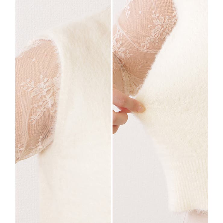 Vネックコンパクトシャギーニットベスト 女性 レディース | レースレディース  | 詳細画像19 