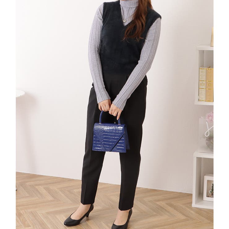 Vネックコンパクトシャギーニットベスト 女性 レディース | レースレディース  | 詳細画像5 